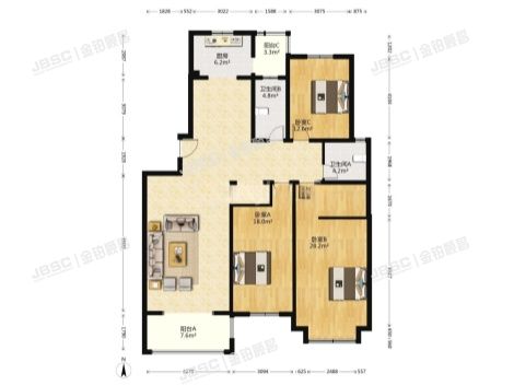 房山区 长阳镇溪雅苑二区11号2层2单元202（九洲溪雅苑二区）