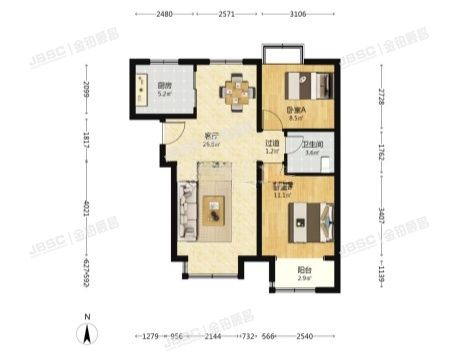 房山区 福宁街5号院5号楼2层208写字楼(中国铁建原香汇)